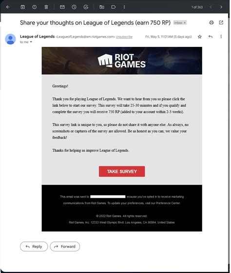 riotgames@stellaconnect.net|RP for doing a survey, is this legit or a scam : r/leagueoflegends.